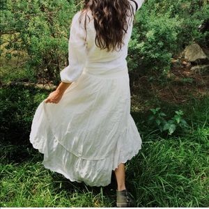 Free people high low ivory skirt